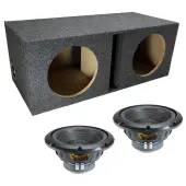 Universal Ported Dual Alpine 10" W10S4 Loaded Subwoofer Stereo Sub Box Enclosure Car Audio Bundle 500W RMS 4 Ohm