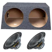 Slanted Hatchback Sealed Dual Alpine 12" W12S4 Loaded Subwoofer Stereo Sub Box Enclosure Car Audio Bundle 500W RMS 4 Ohm