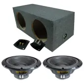 Rear Angle Sealed Dual Alpine 12" W12S4 Loaded Subwoofer Stereo Sub Box Enclosure Car Audio Bundle 500W RMS 4 Ohm