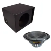 Universal Vented Single Alpine 12" W12S4 Loaded Subwoofer Stereo Sub Box Enclosure Rhino Coated Car Audio Bundle 250W RMS 4 Ohm