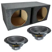Universal Vented Dual Alpine 12" W12S4 Loaded Subwoofer Stereo Sub Box Enclosure Car Audio Bundle 500W RMS 4 Ohm
