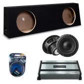 Regular Standard Cab Truck Sealed Dual Alpine 12" W12S4 Loaded Subwoofer Stereo Sub Box Enclosure Car Audio Bundle 500W RMS, HA-A800.1 Amplifier & 4GA Amp Kit