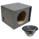 Universal Vented Stereo Single Alpine 10" W10S4 Loaded Subwoofer Sub Box Enclosure Car Audio Bundle 250W RMS 4 Ohm