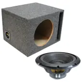 Universal Vented Stereo Single Alpine 12" W12S4 Loaded Subwoofer Sub Box Enclosure Car Audio Bundle 250W RMS 4 Ohm