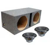 Universal Vented Dual Alpine 10" W10S4 Loaded Subwoofer Stereo Sub Box Enclosure Car Audio Bundle 500W RMS 4 Ohm