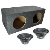 Universal Rearfire Sealed Dual Alpine 10" W10S4 Loaded Subwoofer Stereo Sub Box Enclosure Car Audio Bundle 500W RMS 4 Ohm