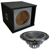 Slot Paintable Baffle Vented Single Alpine 12" W12S4 Loaded Subwoofer Stereo Sub Box Enclosure Car Audio Bundle 250W RMS 4 Ohm