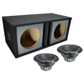 Universal Vented Paintable Dual Alpine 10" W10S4 Loaded Subwoofer Stereo Sub Box Enclosure Car Audio Bundle 500W RMS 4 Ohm