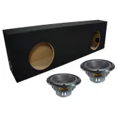 Universal Regular Standard Cab Truck Sealed Dual Alpine 10" W10S4 Loaded Subwoofer Stereo Sub Box Enclosure Car Audio Bundle 500W RMS 4 Ohm