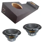 Truck Box with Console Sealed Dual Alpine 10" W10S4 Loaded Subwoofer Stereo Sub Box Enclosure Car Audio Bundle 500W RMS 4 Ohm