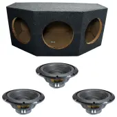 Rear Angle Sealed Triple Alpine 12" W12S4 Loaded Subwoofer Stereo Sub Box Enclosure Car Audi...