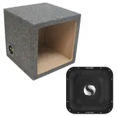 Kicker 49L7X151 15" SoloX L7X Single Loaded Car Audio Subwoofer Stereo Bundle | Universal Sub Box Sealed Square Enclosure with 2000W RMS 1 Ohm System
