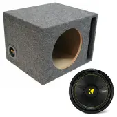 Kicker 10" 44CWCD104 Single Loaded Subwoofer Stereo Sub Box Universal Vented Car Audio Bass ...