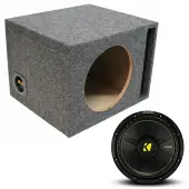 Kicker 10" 44CWCS104 Single Loaded Subwoofer Stereo Sub Box Universal Vented Car Audio Bass ...