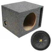 Kicker 10" 50CWCD104 Single Loaded Subwoofer Stereo Sub Box Universal Vented Car Audio Bass ...