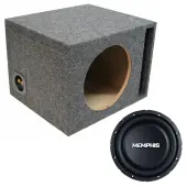Memphis Audio 10" SRXS1040 Single Loaded Subwoofer Stereo Sub Box Universal Vented Car Audio...