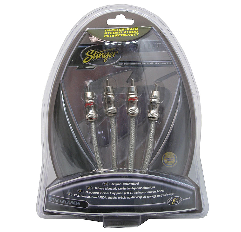 Stinger SBT12 Bullet Series Car Audio Interconnect RCA Cable 12' SBT12