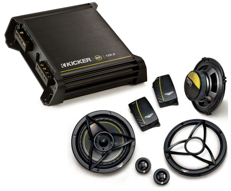 Kicker Car Audio DX125.2 Amplifier Amp & DS650.2 6 1/2" Component