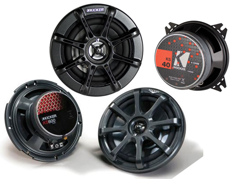 Kicker Car Audio KS40 & KS400 Two Way 4" Speakers 2 Pair System Package