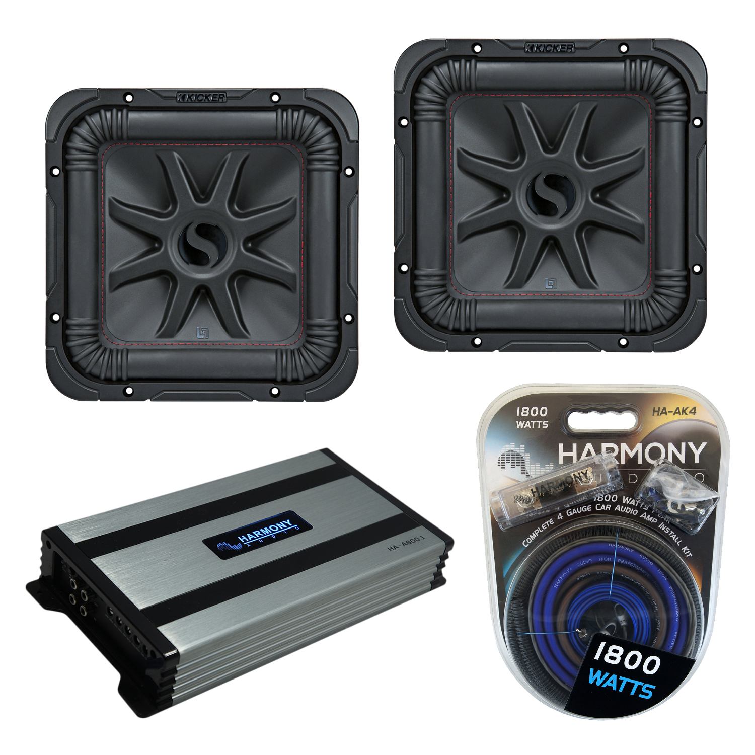 Kicker (2) 45L7R102 Car Audio L7R Square 10" Sub 1000W Subwoofer L7R10