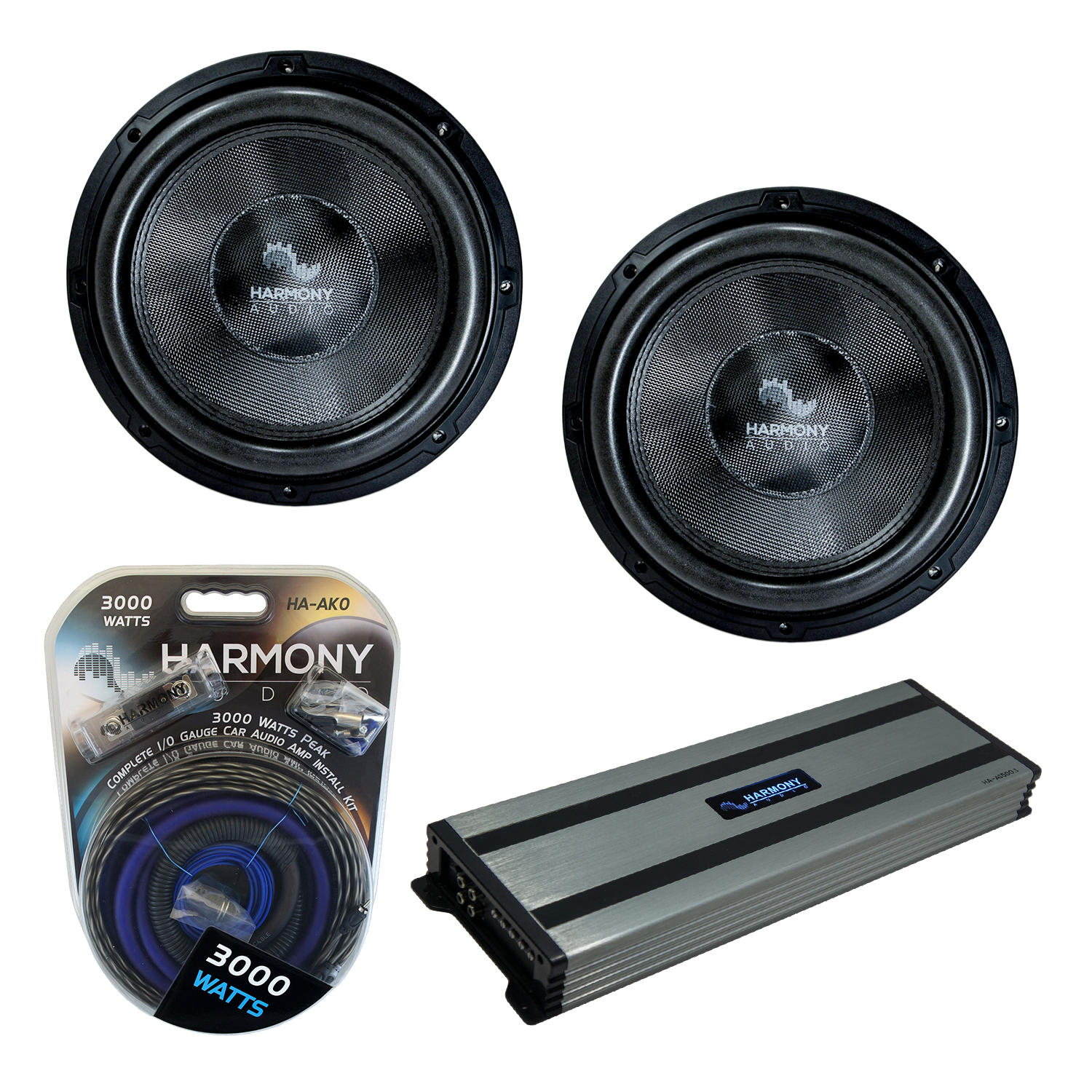 Harmony Audio (2) HAC122 Car Stereo Competition Carbon 12" Sub 2200W