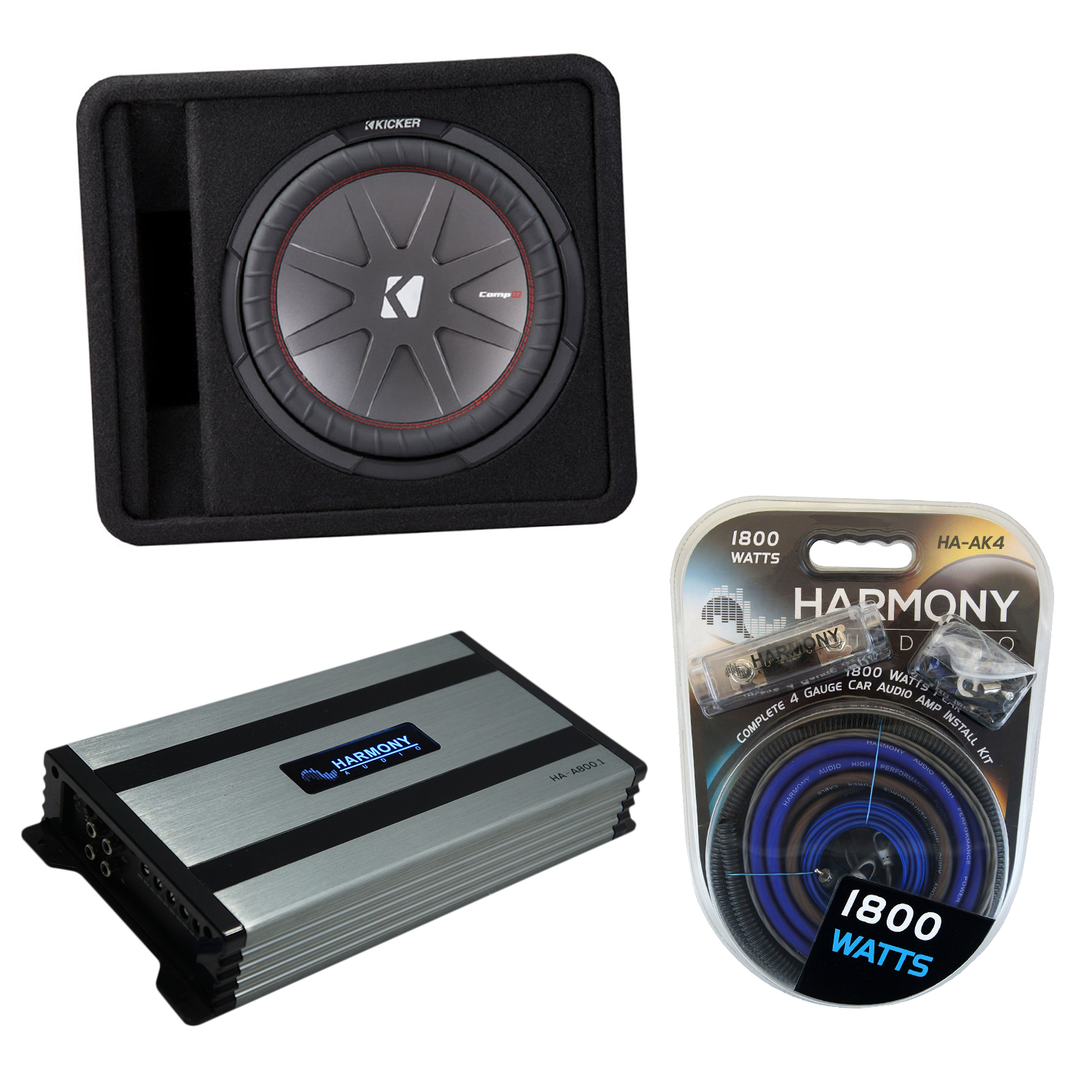 Kicker 43VCWR122 12" CompR Series Sub 500W RMS Vented Loaded Subwoofer