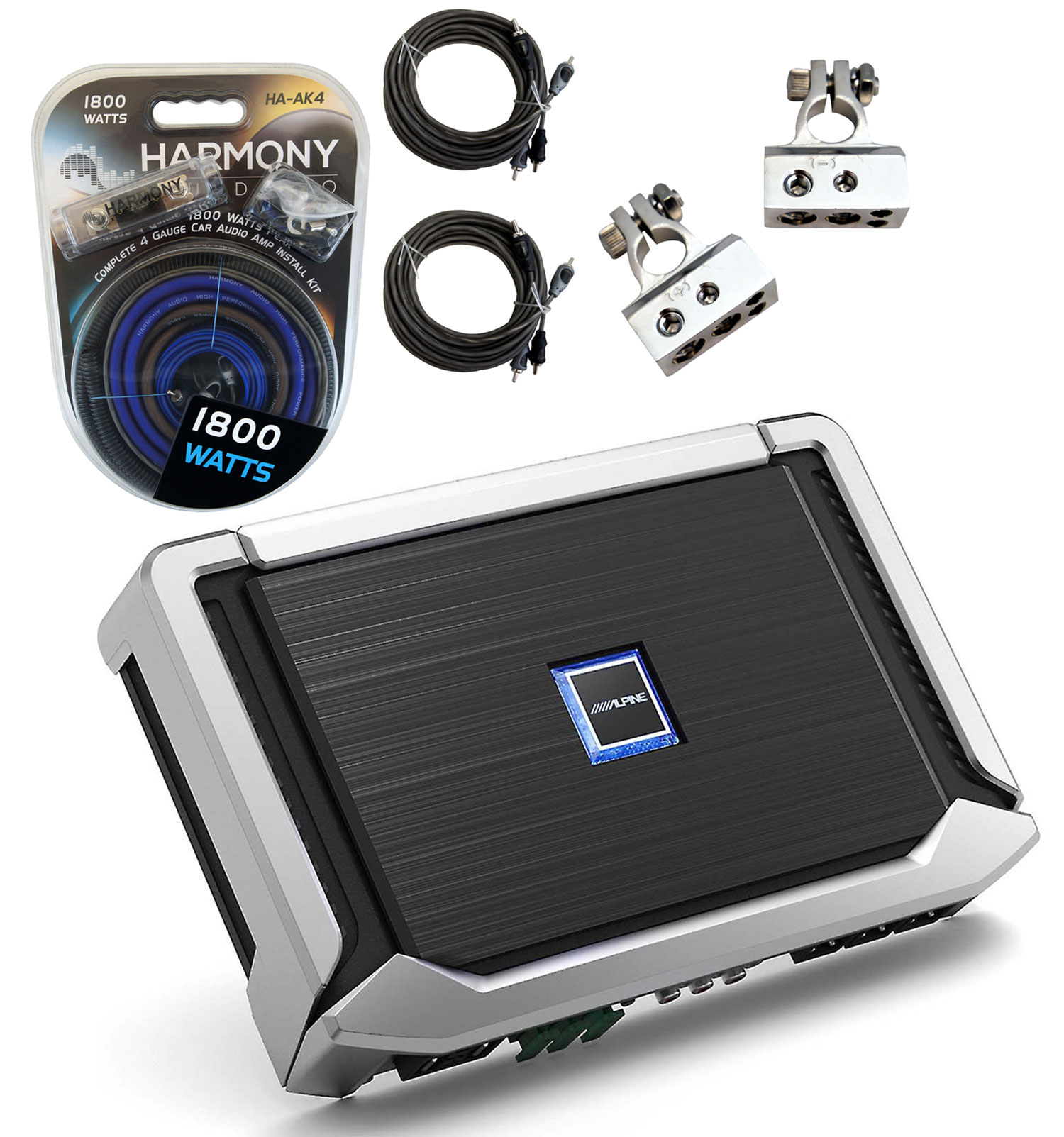 Alpine XA90V Car Type X 5 Channel 1800W Speaker & Sub Amplifier & 4GA