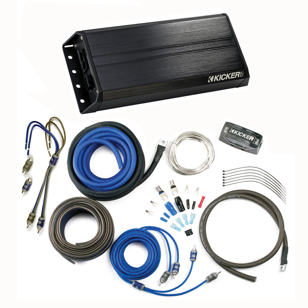 Kicker PXA500.1 Car Audio Mono 500W Amp Package & CK4 Amplifier Kit - 3
