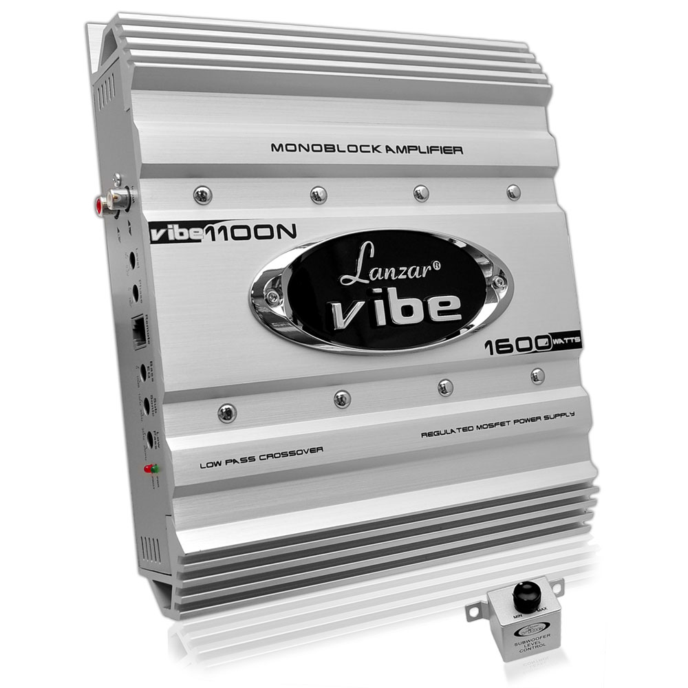 Lanzar VIBE1100N Monoblock 1600 Watt Vibe MOSFET Amp w/ Electronic