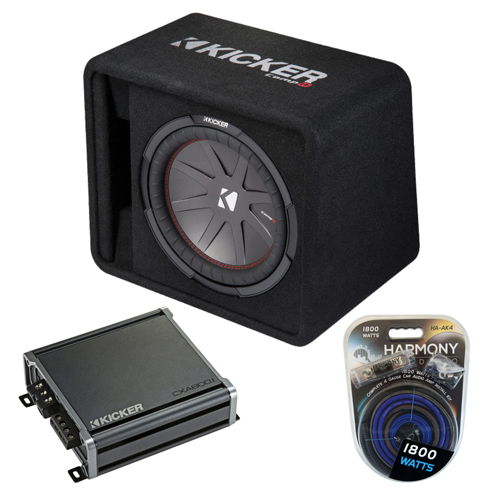 Kicker 43VCWR122 12" 500W CompR Loaded Enclosure w/ CXA800.1 Sub