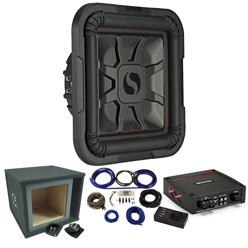 Kicker L7 10" 1000W Subwoofer 46L7T102 w/ Ported Sub Box & KXA4001