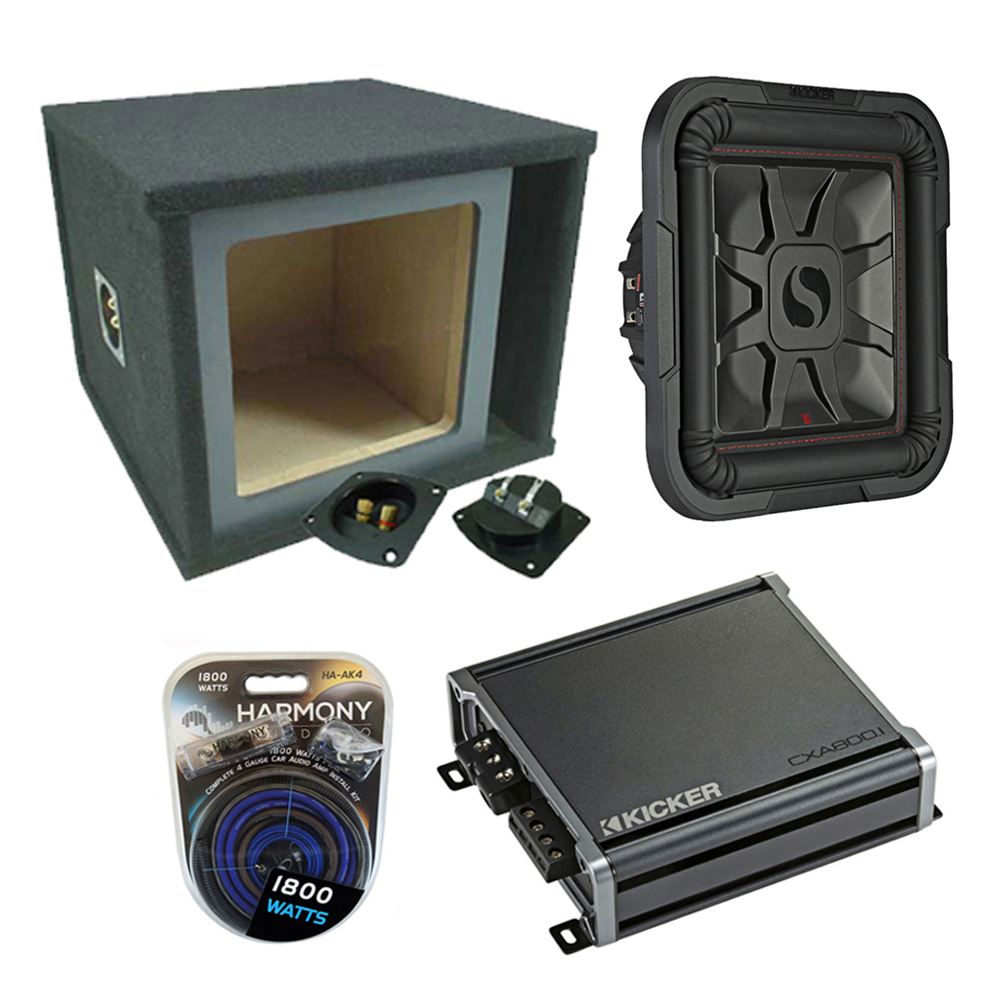 Kicker L7 10" 1000W Subwoofer 46L7T104 w/ Ported Sub Box & CXA800.1