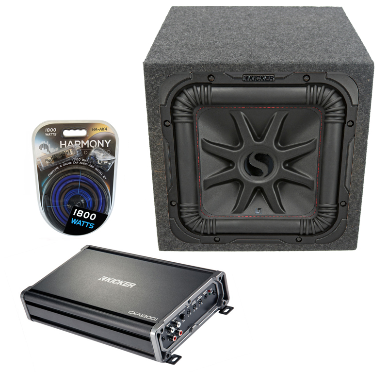 Kicker 45L7R104 10" 1000W Dual 4 Ohm Subwoofer Sealed Square Sub Box