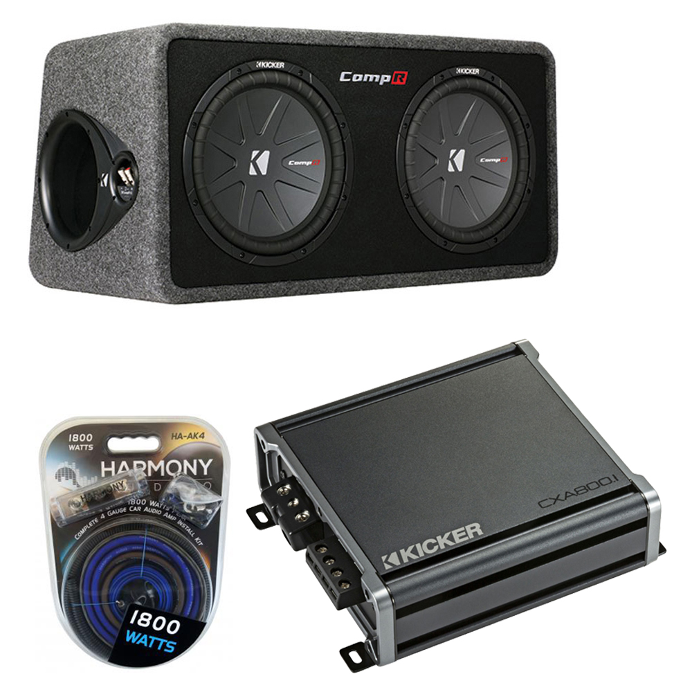 Kicker Stereo Loaded CWR Dual 12" Ported Sub Box Enclosure & CXA800.1