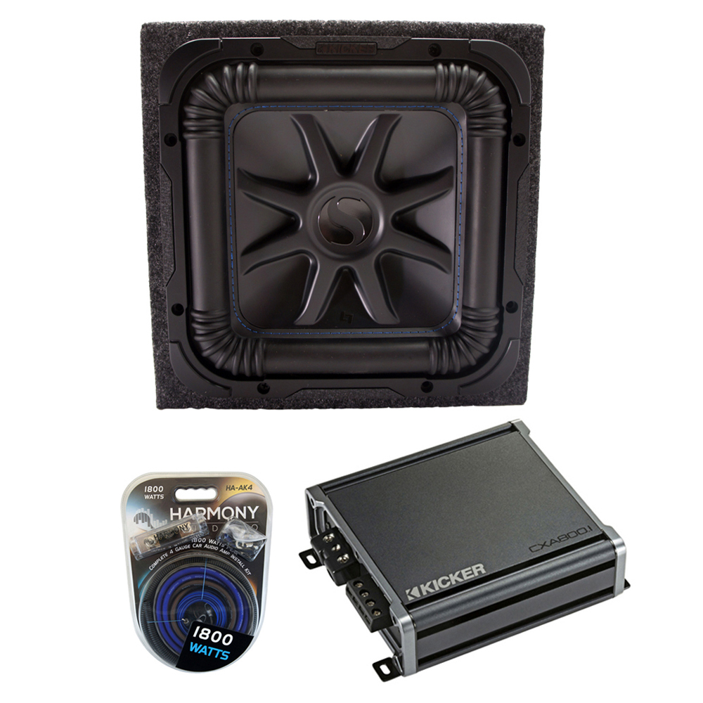 Kicker L7S12 Solo-Baric Subwoofer Sealed Box with CXA800.1 Amp