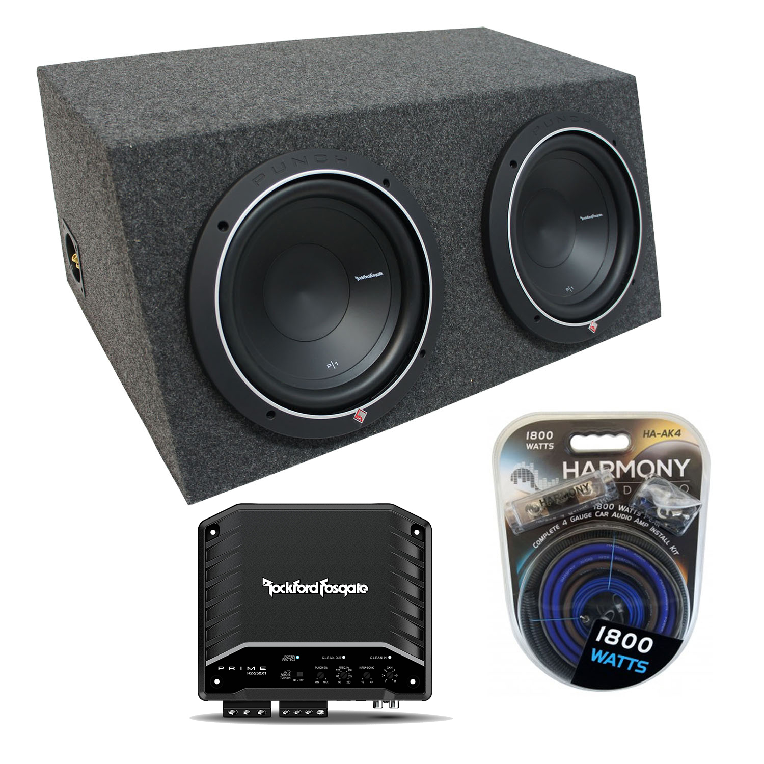 Universal Car Stereo Hatchback Sealed Dual 15" Rockford P1S415 Sub Box