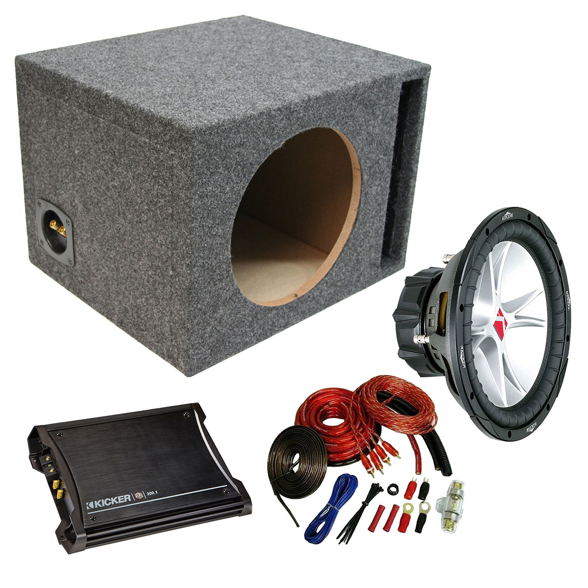 Kicker Car Audio Loaded Single 10" Ported 07CVR10 Comp VR Subwoofer