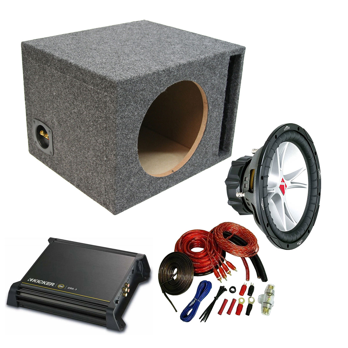 Kicker Car Stereo Loaded Single 10" Ported 07CVR10 Comp VR Subwoofer