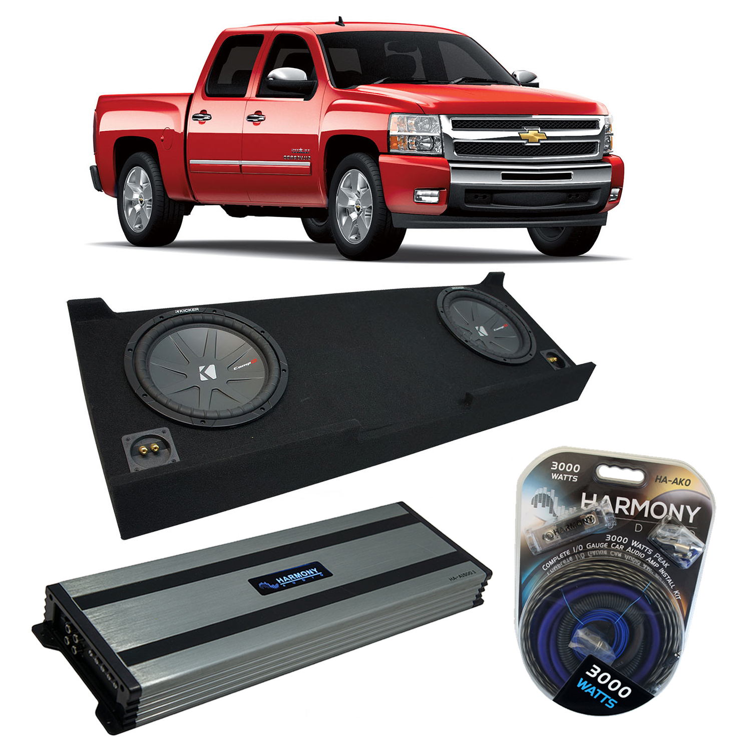 Compatible with 20072013 Chevy Silverado Crew Cab Truck Kicker CompR