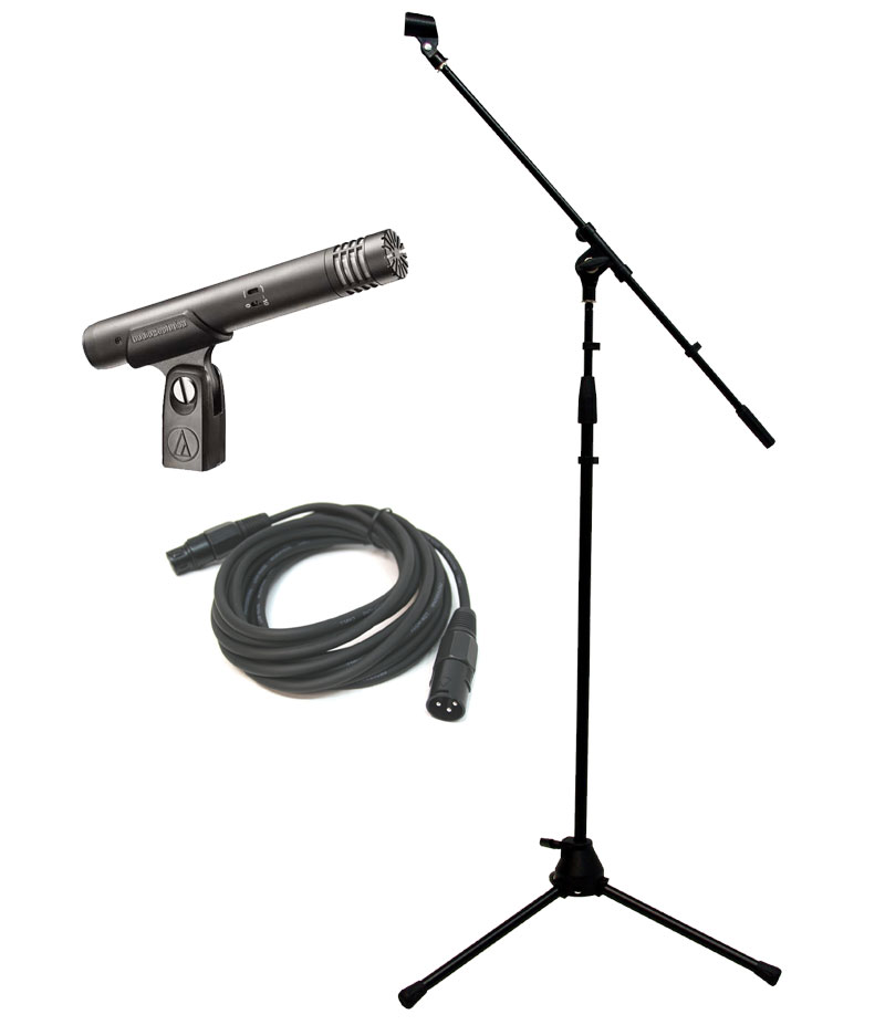 Audio Technica AT4021 Recording Studio Condenser Microphone with Boom