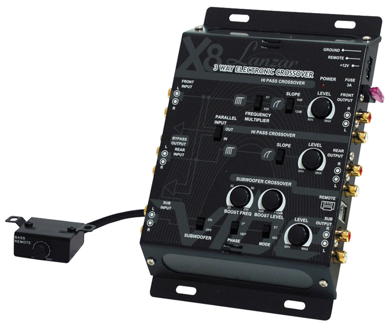 Lanzar VIBEX8 Vibe 3 Way Electronic Crossover Network w/Remote Subwoofer Control VIBEX8