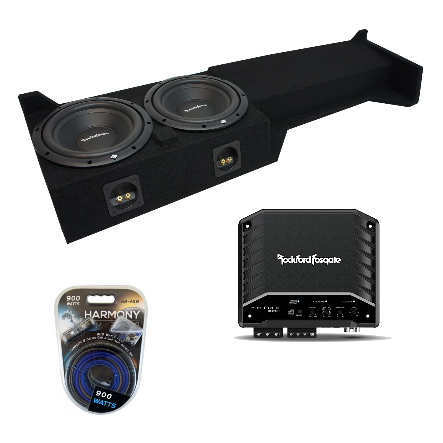 0515 Fits Nissan Frontier Crew Cab Rockford R1S410 Dual 10" Sub Box R2