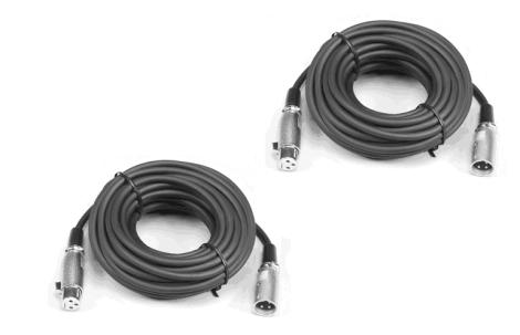 (2) Two Chauvet DJ DMX-1.5 5 Foot DMX Cables 3-Pin XLR