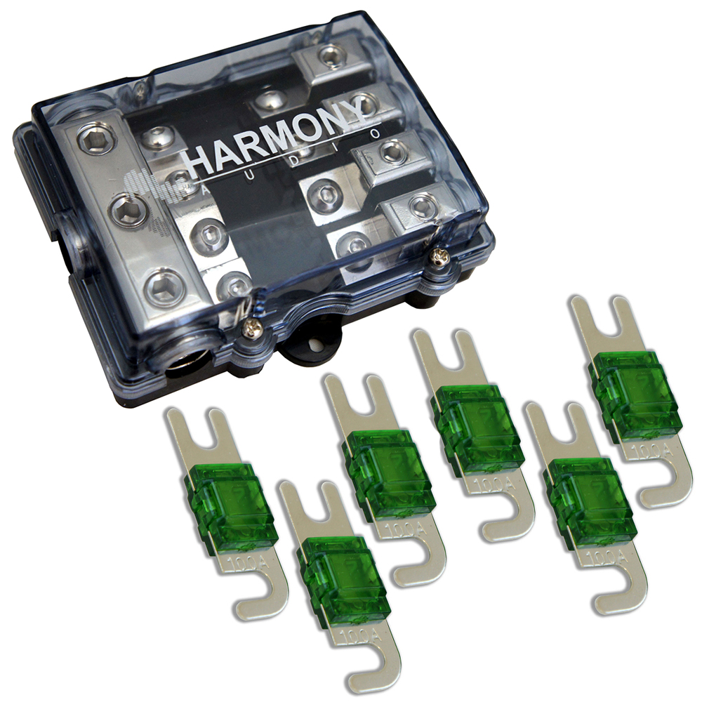 Harmony HAMIDIFD4 Mini ANL MIDI 4Way Fused Distribution Block & 100