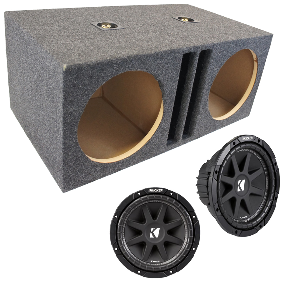 Custom Dual 10" Vented Loaded Kicker C10 Comp Subwoofer Box (10C104