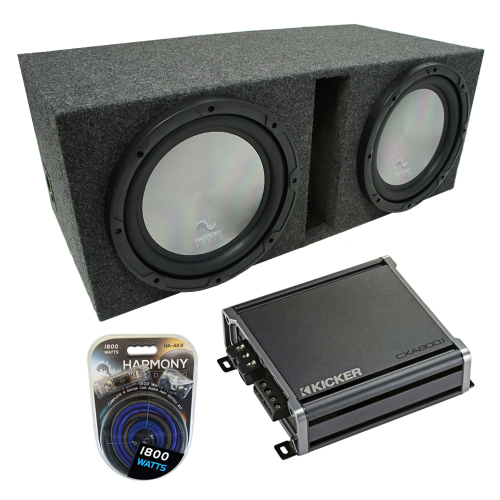Universal Car Stereo Vented Port Dual 12" Harmony A122 Loaded Sub Box