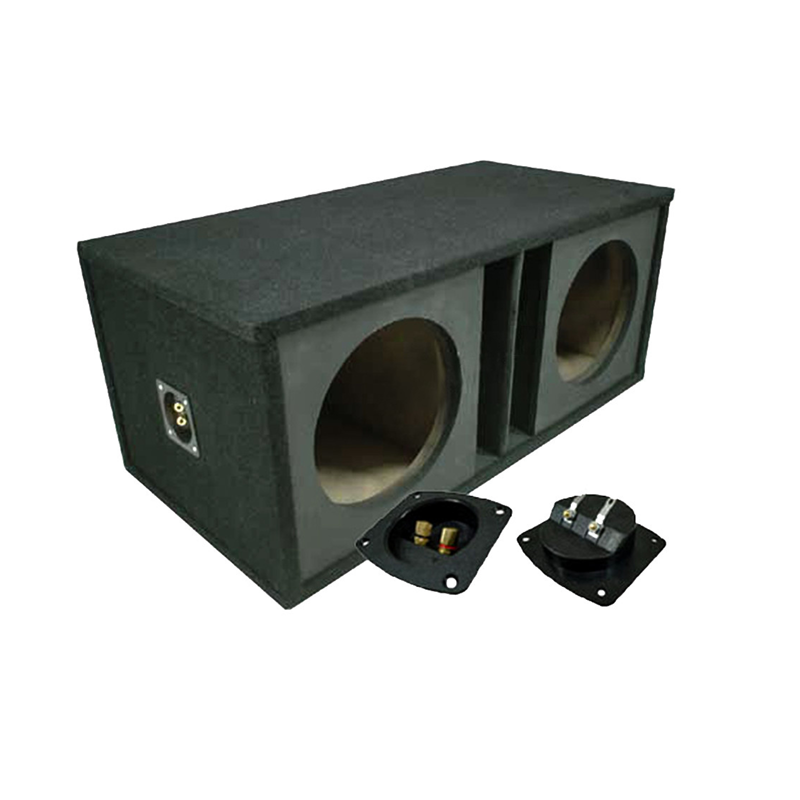 Car Audio Dual 15" Slot Vented Paintable Baffle Stereo Sub Box