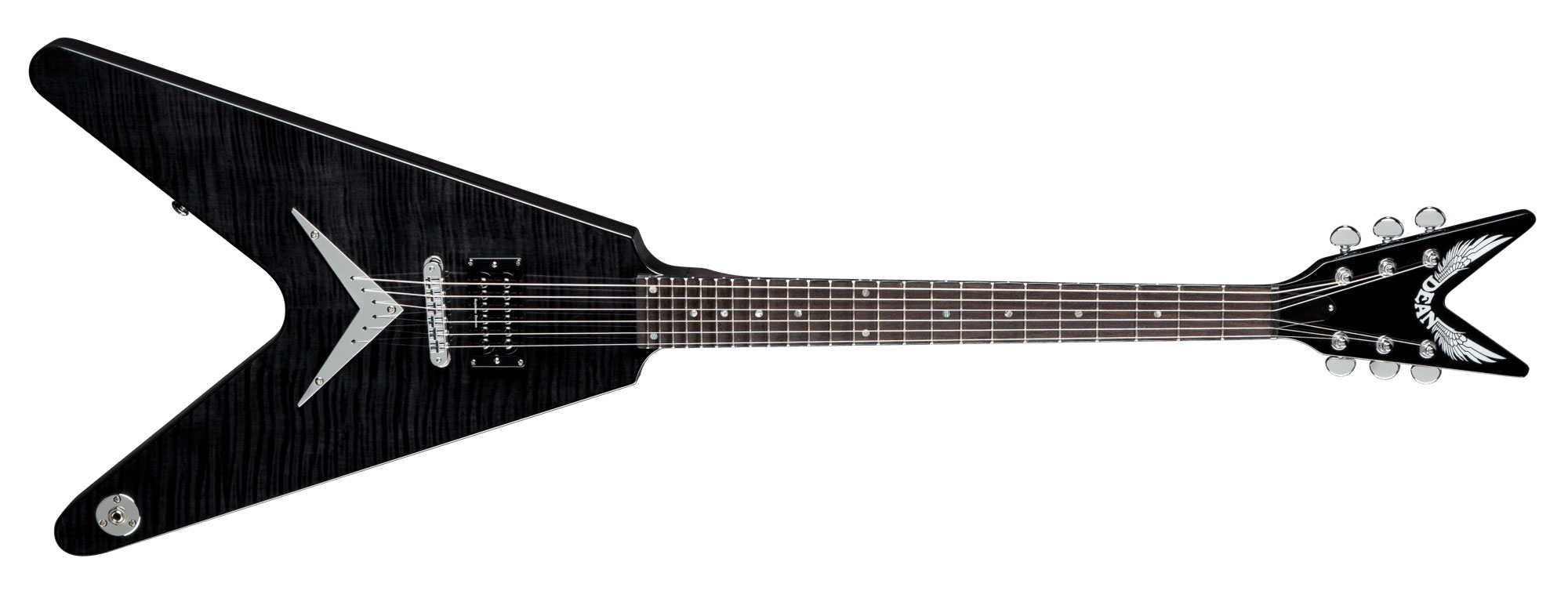 Dean Karl Sanders 6 String The Black V Electric Guitar w/ Case Trans