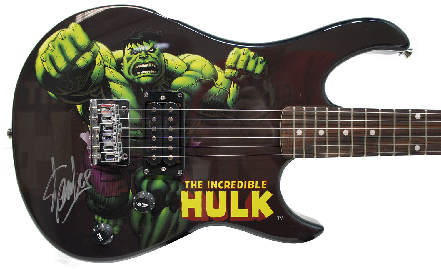 Peavey Marvel Avengers Hulk Full Size Electric Guitar Signed by Stan