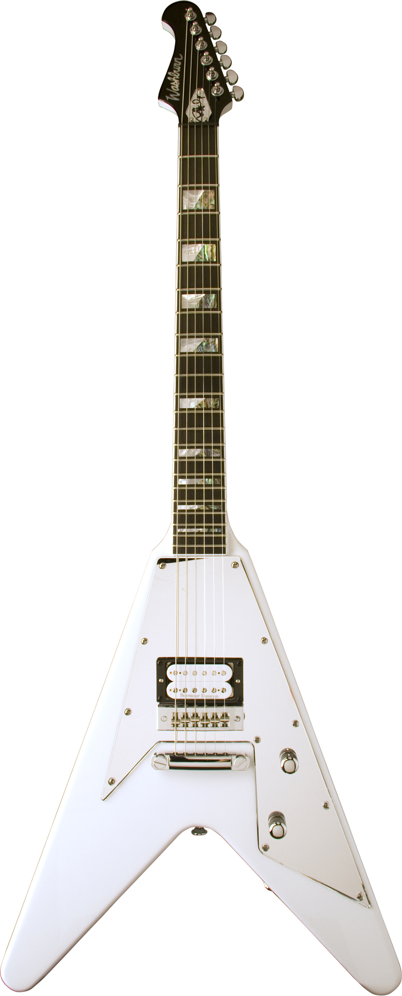 Washburn PSV2200WH V Single Hum Electric Guitar with Tuners and White